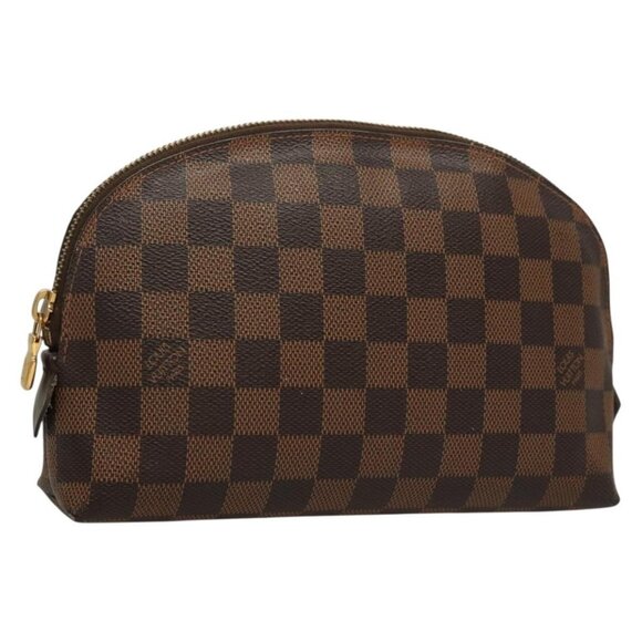 LOUIS VUITTON Damier Ebene Pochette Cosmetic GM Pouch N23345 LV Auth 136231 - Picture 1 of 16